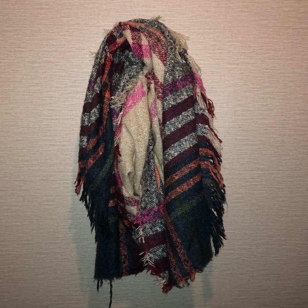 Multi-colored blanket scarf
